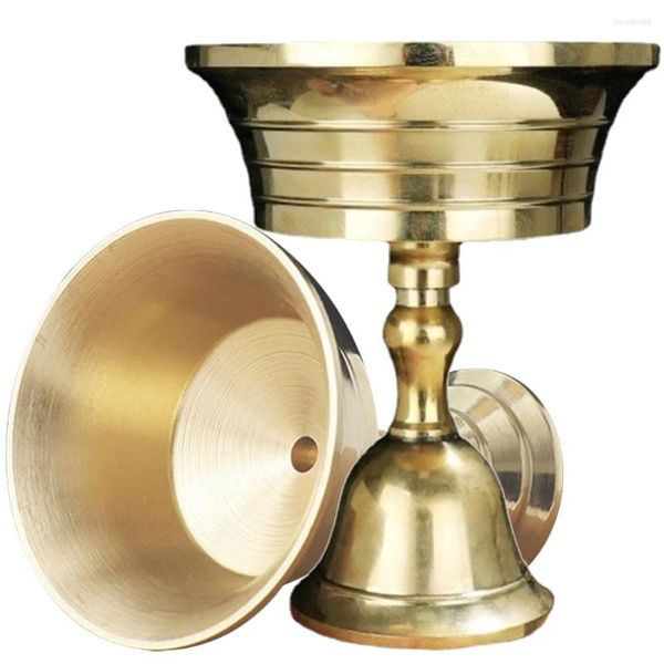 Titulares de vela Latão Ghee Lamp Holder Hall Use Vara Cobre Suporte Copo Lâmpadas de Óleo