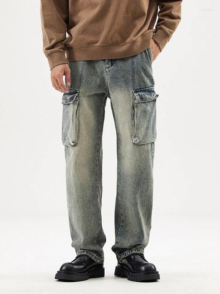 Jeans da uomo YIHANKE Uomo Baggy Multi tasche Skateboard Cargo per pantaloni da jogging in denim tattico Jean