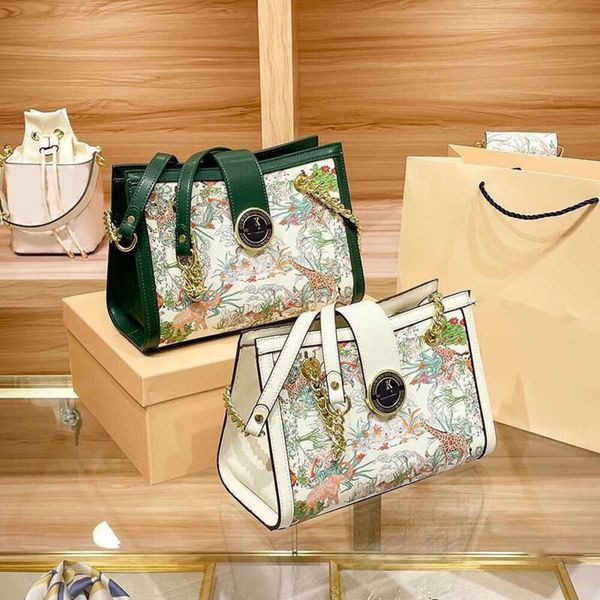 Bolsa de designer de couro de luxo moda flor animal impressão bolsa de ombro corrente nas axilas sacolas do alfabeto