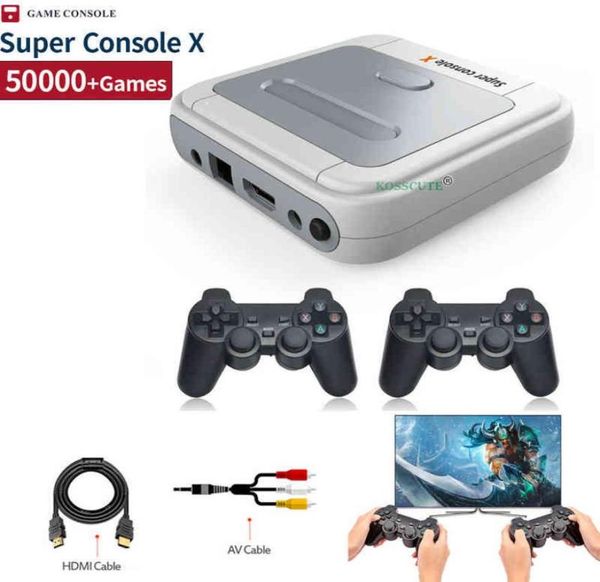 Jogadores de jogos portáteis 2021 Super Console X para PSPPS1N64DC HD 4K Retro Video Game Player Builtin 50000 Jogos 50 Emuladores Max 9797039