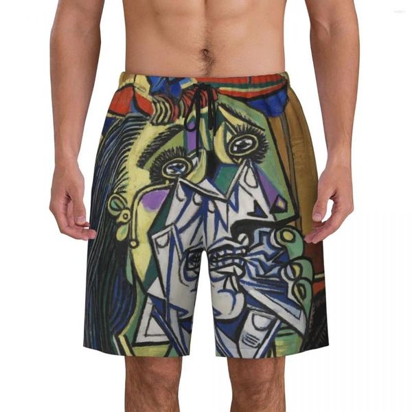 Pantaloncini da uomo The Weeping Woman Print Costume da bagno da uomo Quick Dry Beachwear Beach Board Pablo Picasso Painting Boardshorts