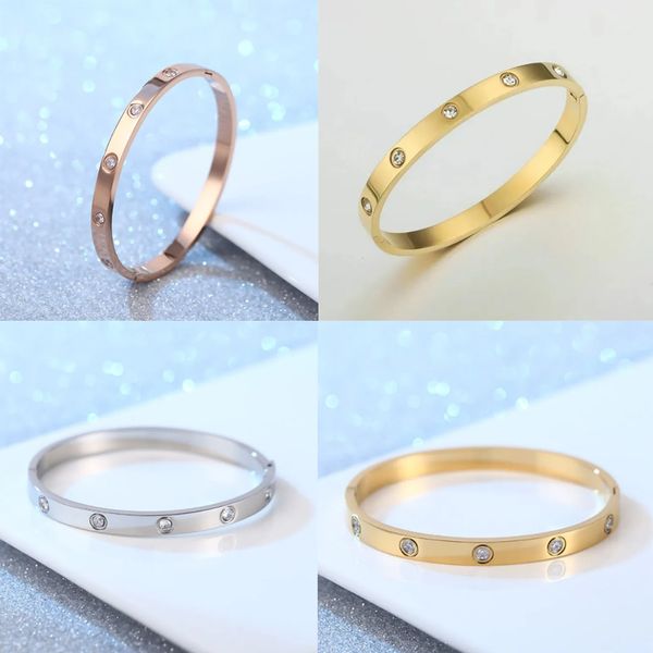 Браслет de Designer Titanium Steel Bangle Braclet Браслет 18K золотой браслет для женского модного браслета с кубическими циркониями браслет дружбы