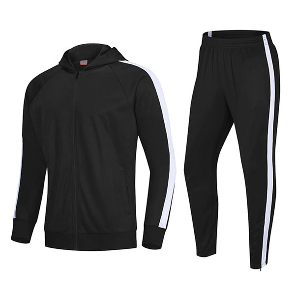 Tuta da uomo Jogging casual Abbigliamento sportivo con cappuccio Giacche e pantaloni Set da 2 pezzi Allenamento di calcio Tuta sportiva da corsa 240315