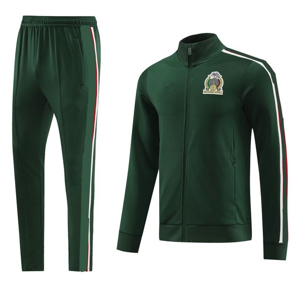 23 24 México Long Zipper Futebol Tracksuits Futebol Jerseys Treinamento Terno Raul Chicharito Lozano Dos Santos 2023 2024 Futebol Homens e Crianças Jaqueta Sportswear Kit