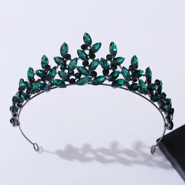 Haarspangen Multi-ColorAlloy Kristall Braut Tiara Schwarze Krone Handgefertigte Hochzeitstiaras und Kronen für Geburtstagskind