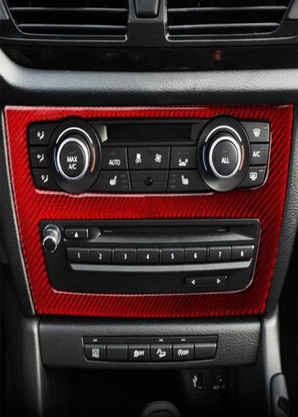 Estilo do carro guarnição de fibra carbono para bmw x1 e84 20112015 console interior ar condicionado volume quadro decoração capa adesivo7746284