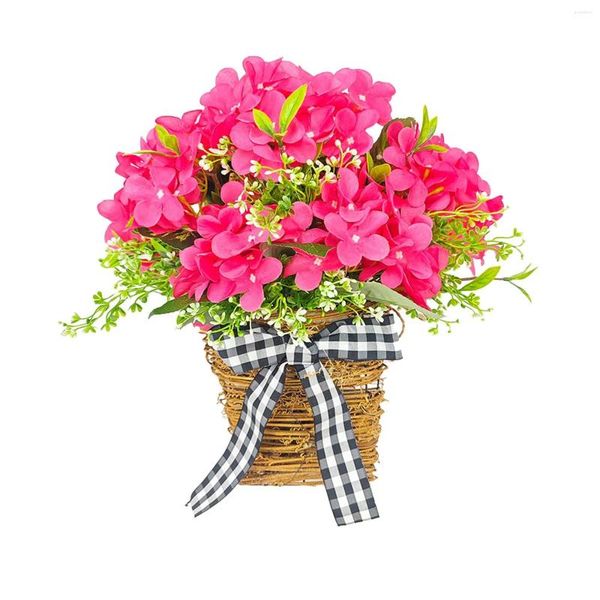 Flores decorativas primavera grinalda verão gerânio flor porta decoração frente pendurado fazenda outono decorações para fora varanda