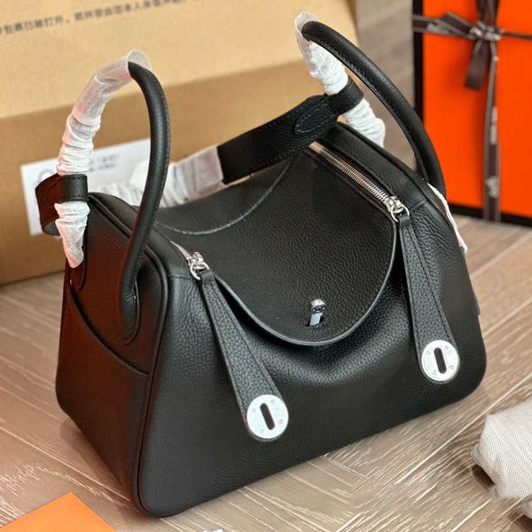 Melhor qualidade super macio cowskin 26cm lind saco de luxo designer mulheres tote bolsas de couro genuíno bolsa cruz corpo fotos reais 240115