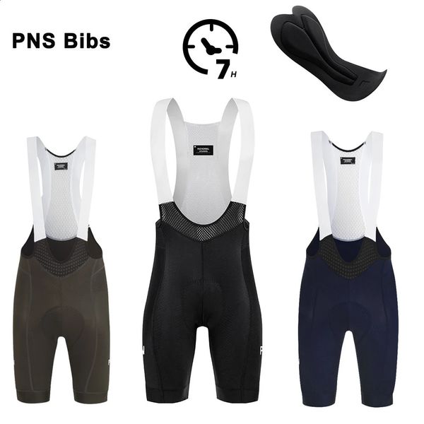 Pantaloncini con bretelle da ciclismo PNS da uomo Pantaloncini con bretelle estivi da mountain bike 6H imbottiti traspiranti Quick Dry MTB Pantaloni da corsa per bicicletta da strada neri 240311