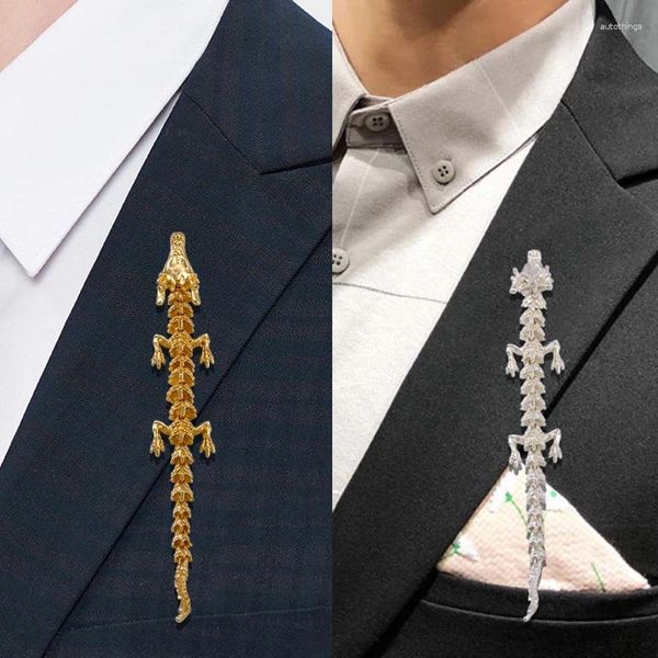 Broschen Chinesischen Stil Vintage Drachen Retro Gelenke Bewegliche Tier Kragen Pins Für Männer Kleidung Schmuck Zubehör Geschenke