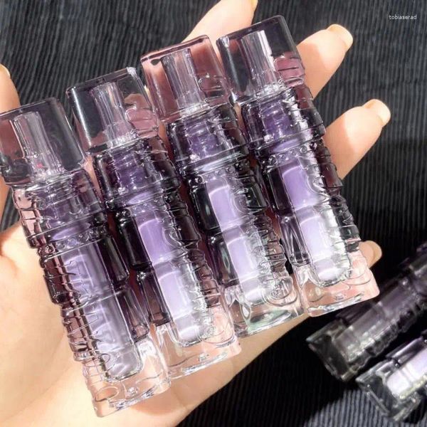 Lipgloss Seidiger Rotton Schlamm Antihaft-Cup-Lippenstift 6-Farben-Lippen-Make-up Kastanienglasur Eisviolett Lipgloss Weicher Nebel