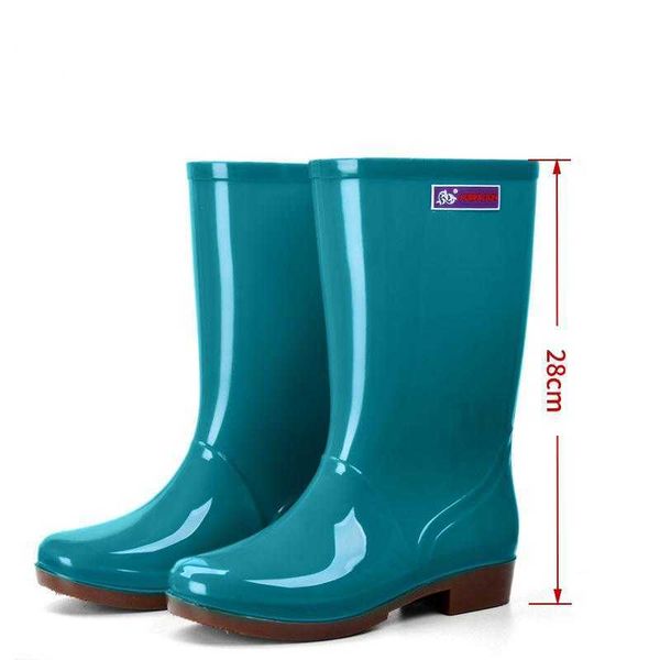 Hbp não marca barato segurança impermeável e antiderrapante sapato de tubo alto pvc senhoras botas de chuva botas de chuva de cozinha para mulher