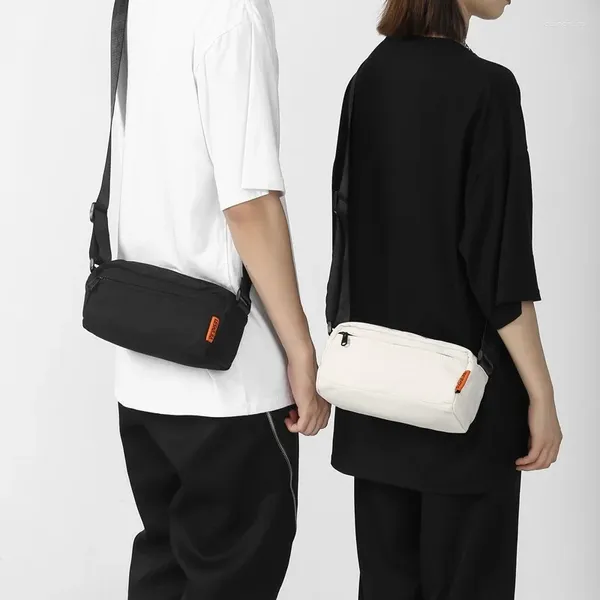 Saco pequeno crossbody para estudante 2024 lona japonesa mini mulheres homens ombro mensageiro sacos coreano moda algodão pano telefone