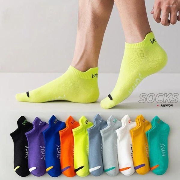 Мужские носки, летние тонкие модные яркие цветные сетчатые носки на каблуке с вышивкой, оптовая продажа, яркие индивидуальности E6I3