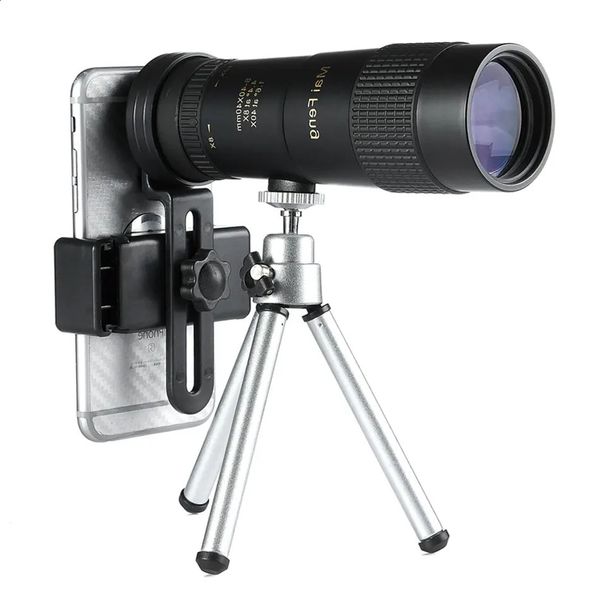 Telescopio monoculare Maifeng 840x40 Zoom retrattile compatto Impermeabile Bak4 Vetro ED professionale HD con clip per telefono treppiede 240312