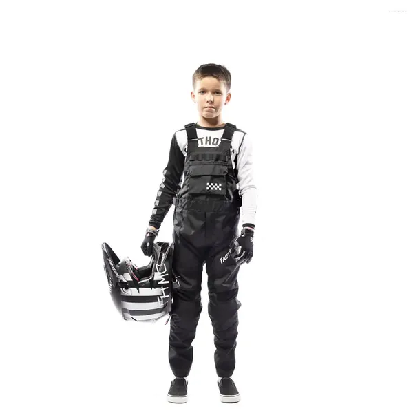 Vestuário de motocicleta 2024 para FH Youth Motoralls Gear Set MX PANT Calças de motocross Racing Moto Criança Dirt Bike Black E