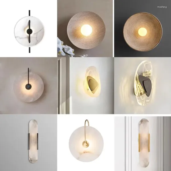 Настенный светильник в скандинавском стиле, современный мраморный светильник для гостиной, спальни, прикроватный коридор, проход из смолы, светильник для ресторана, бра, светодиодный