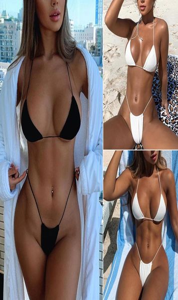 Moda tasarımcıları kadınlar mayo mini brezilyalı mayo bandaj bikini seti thangs plaj partisi seksi mayo gençlik