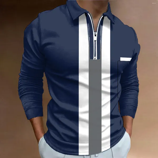Camisas casuais masculinas emenda cor impressão camisa turn down colarinho manga longa topos tamanho alto negócios para homem playeras para hombres