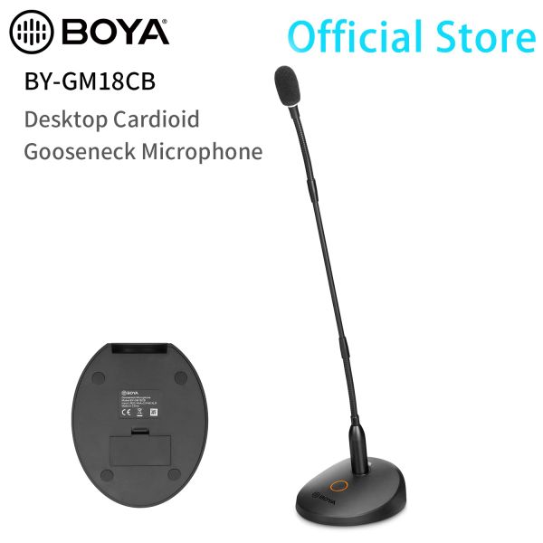 Микрофоны BOYA BYGM18CB Настольный конденсаторный микрофон для конференций на гибкой стойке с разъемом XLR для потоковой передачи видеоконференций