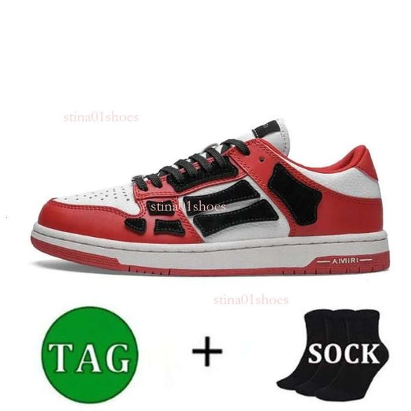 Designer sapatos casuais skel superior baixo osso tênis de couro esqueleto azul vermelho branco preto verde cinza homens mulheres sapatos de treinamento ao ar livre 58