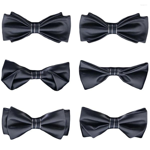 Laços masculinos pretos de couro sintético festa de casamento pré-amarrado smoking formal gravata borboleta BWTRS0342