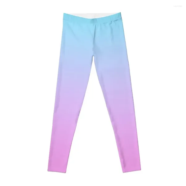 Calças ativas rosa e turquesa Ombre Leggings Jogger Sports para mulheres