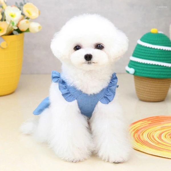 Cão vestuário impressão roupas para animais de estimação primavera verão vestido arnês camisa filhote de cachorro ao ar livre caminhada cinta peito com d-ring casamento 1 pc