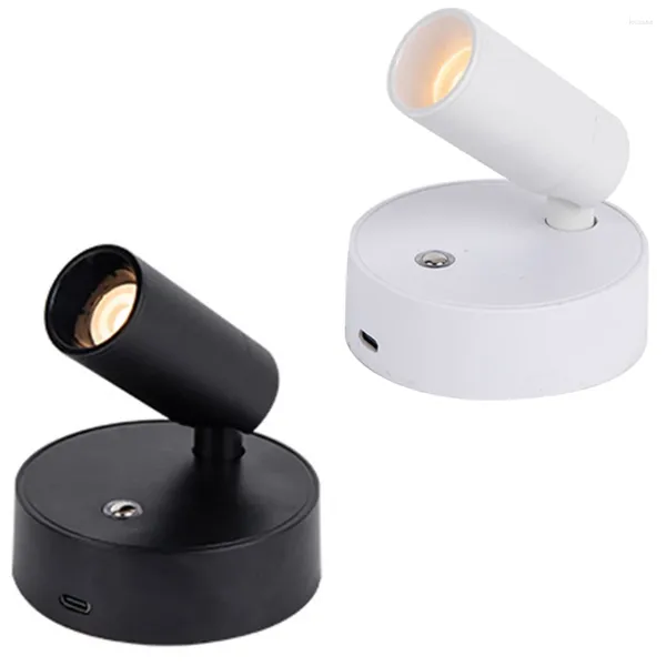 Lampada da parete Applique a LED Luce Girevole a 360° Controllo touch 3 livelli di luminosità Modalità colore Luci 1800mAh Funzionamento a batteria