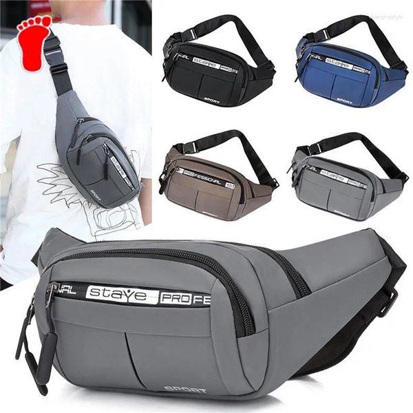 Marsupi Borsa da esterno Borsa da corsa impermeabile da jogging Cintura con cerniera Cellulare Petto in tessuto Oxford per donna Uomo unisex