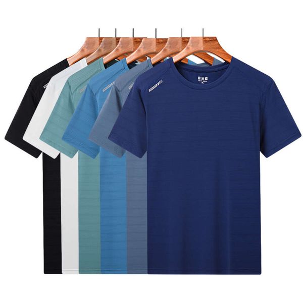 Camiseta de secagem rápida de gelo, roupas esportivas de alta elasticidade, roupas de moda para amantes do verão, manga curta, roupas masculinas multicoloridas