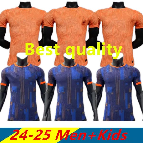 2024 2025 Paesi Bassi MEMPHIS Coppa dei Campioni 24 25 Holland Club Jersey JONG VIRGIL DUMFRIES BERGVIJN Camicia 2024 KLAASSEN BLIND DE LIGT Maglia da calcio per uomo Kit per bambini