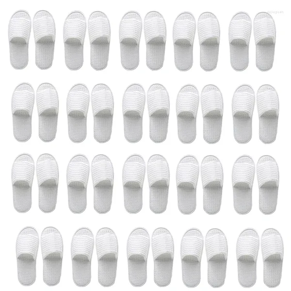 Spa de chinelos 20 pares tamanho de ajuste descartável de dedo aberto para homens e mulheres El Home Guest usado