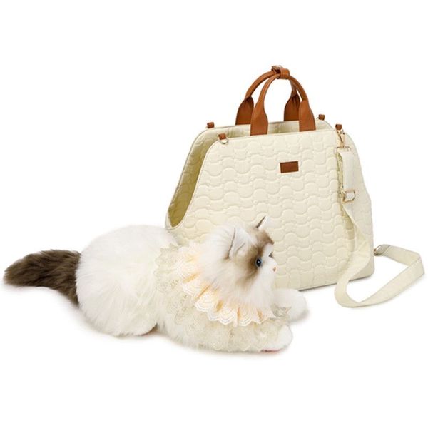 YUEXUAN Designer feminino bolsa de ombro de luxo bolsa para cães e gatos com padrão clássico de letras sacola resistente para gatos, bolsa vegana para cães pequenos, bolsas grandes atacado