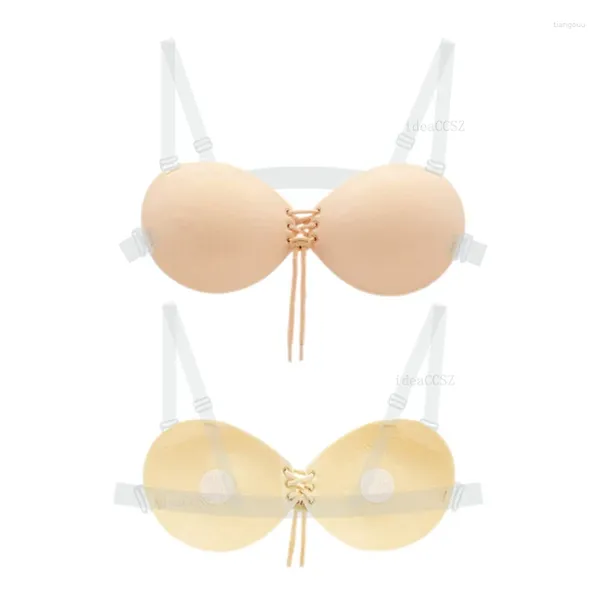 Reggiseno adesivo per reggiseni 5 cm di spessore appiccicoso per il piccolo petto senza schienale invisibile push up sexy bralette biancheria intima in silicone per donna