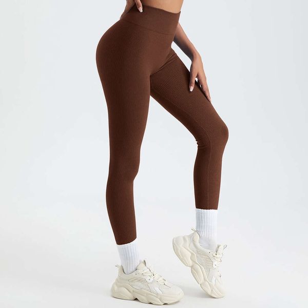 Örme Spor Kadınları Dişli Yüksek Belli İnce Yoga Pantolon, Minimalist ve Zayıflama 9 inç Pantolon
