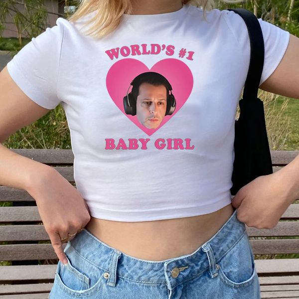 Tops Succession Kendall Roy Baby Tee World's 1st Baby Girl Meme Shirt Süßes Y2k 90er Retro Cousin Greg Crop Baby Tee Nachfolge Geschenk