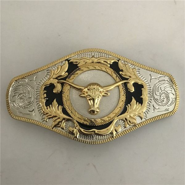 1 peça fivela de cinto ocidental com cabeça de touro dourado tamanho grande para cintura cowboy312t