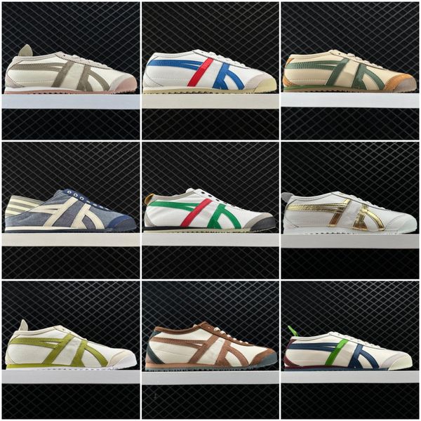 2024 Japão Tiger Birch Sneakers México Off 66 Mulheres Homens Designers Estilo de Vida Sapatos de Lona 66 Vermelho Amarelo Bege Baixo Treinadores Slip-on Loafer Verde Moda