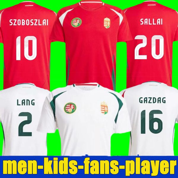 Ungarn 2024 Europapokal Fußballtrikot SZOBOSZLAI GAZDAG NAGY ATTILA KERKEZ NEGO ROLAND Fußballtrikot Nationalmannschaft 24 25 Heim Auswärts Herren Kinder Kit Fans Spielerversion