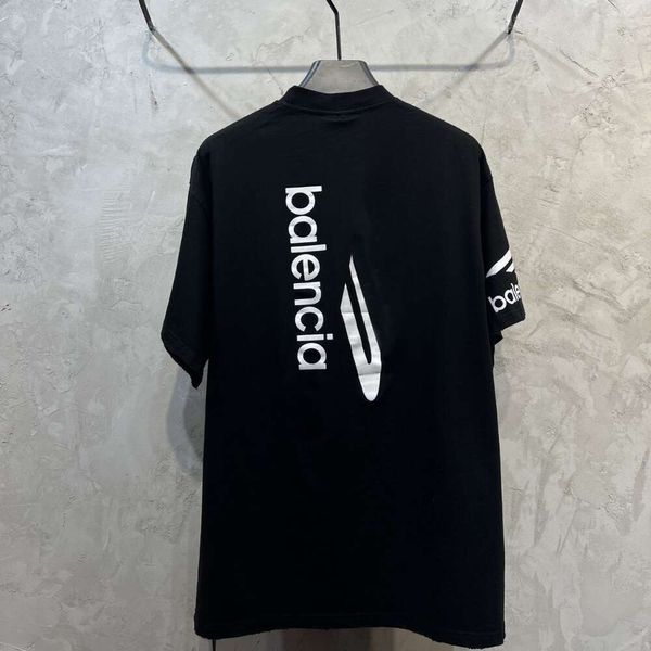 Led Balenciagia Track Designer-Kleidung Triple S Balanciaga T-Shirt ExtremeHigh Version 24SS Paris Neues Inverted Label Großes bedrucktes Kurzarm-T-Shirt für Herren und Damen