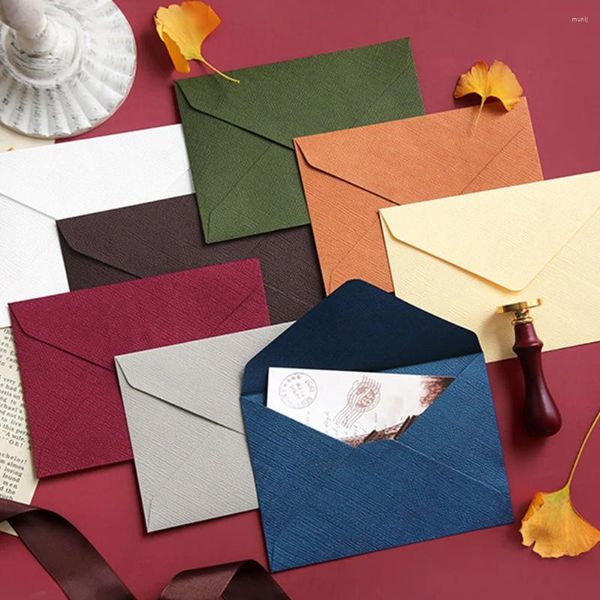 Подарочная упаковка 16,1 11,2 см, винтажные льняные текстурированные конверты, оберточная бумага на день Святого Валентина, упаковка для поздравительных открыток