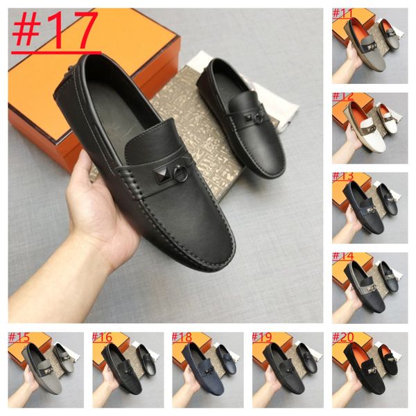 26Modello Mocassini firmati Ciabatte Mocassini per uomo Scarpe in pelle lussuoso Abito da uomo Casual Tacco alto Mocassini a spillo Formale Genuino Nero Vera pelle scamosciata da uomo