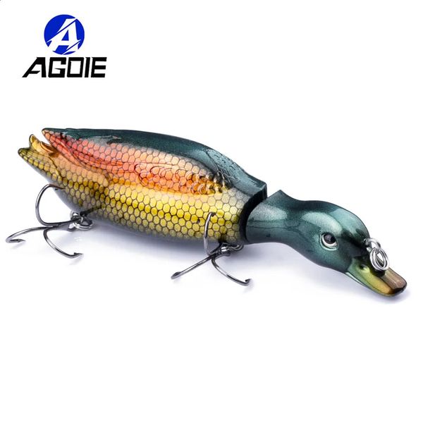 1PC 13cm Jointed Ente Angeln Köder 35g Künstliche Fisch Wobbler Swimbait 5 Farbe Lebensechte Topwater Crankbait pesca DUCK01 240313