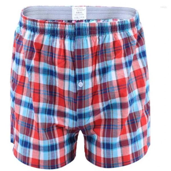 Unterhosen Lose Shorts Herrenhöschen Baumwolle Boxer Männlich Plus Große Große Größe Bequeme Weiche Plaid Unter Tragen Sexy Unterwäsche