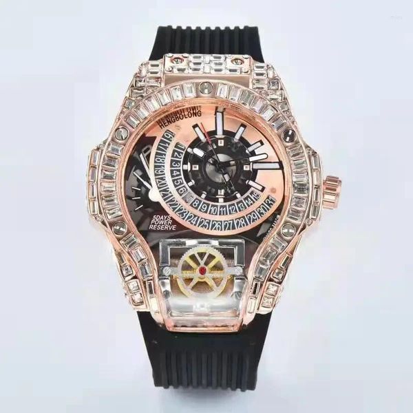 Relógios de pulso 2024 moda casual relógio masculino europeu negócios liga caso impermeável quartzo cinta grande dial relógio de pulso