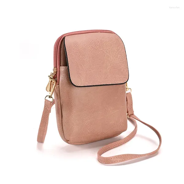 Umhängetaschen Koreanische Version der Mode Damen Handytasche Single Cross-Body Mini Große Kapazität Einfarbig Weibliches Paket