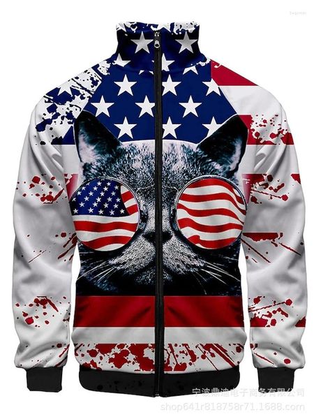 Jaquetas masculinas Engraçado Impressão 3D Jaqueta de Beisebol Homens Bomber Harajuku Hip Hop Hoodie Casual Gola Zipper Moletom Sportswear