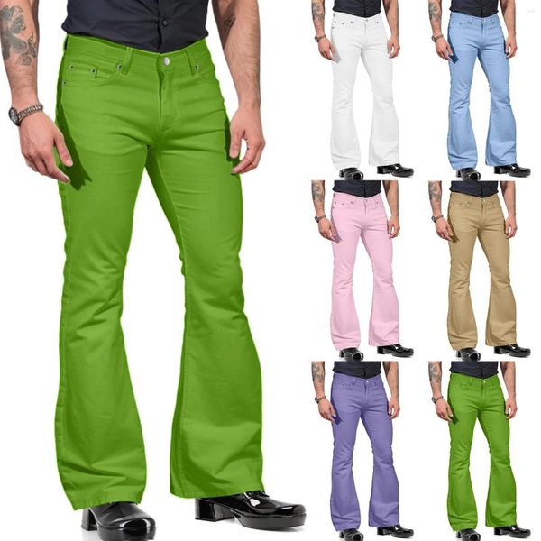 Calças masculinas moda masculina cor sólida homens casual bolso sino bottoms homem calças y2k roupas pantalones trabalho baggy skinny streetwear