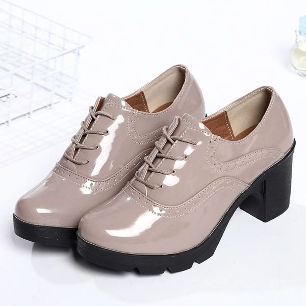 Stivali scarpe lolita piattaforma neri tacchi alti donne in pelle in pelle in pelle casual di roma tacchi medi scarpe da donna scarpe single talloni spessi tacco